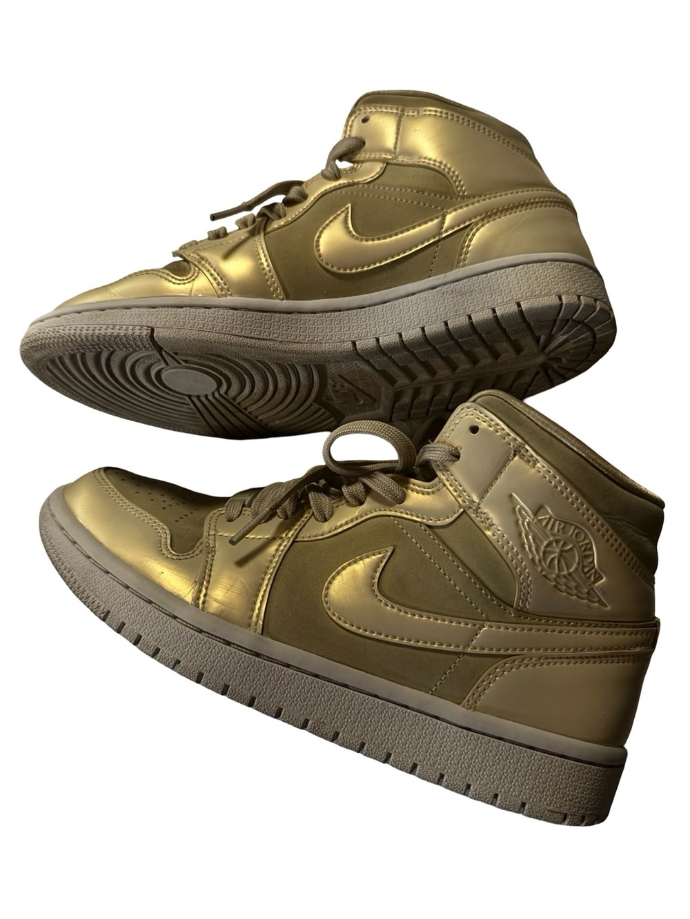 Jordan Women’s Metallic Gold High-Top Sneakers
